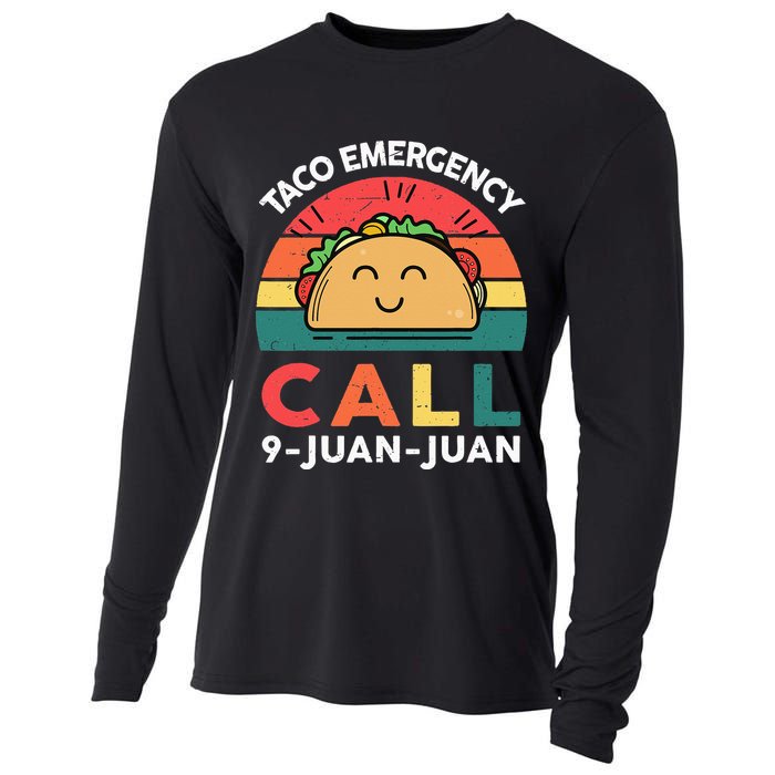 Funny Taco Emergency Call 9 Juan Juan Taco Tuesday Mexican Cooling Performance Long Sleeve Crew
