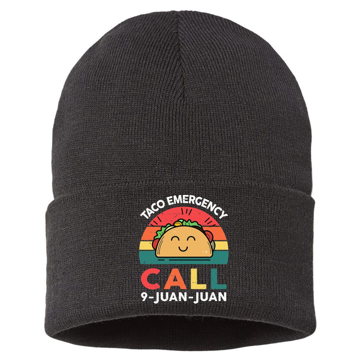 Funny Taco Emergency Call 9 Juan Juan Taco Tuesday Mexican Sustainable Knit Beanie