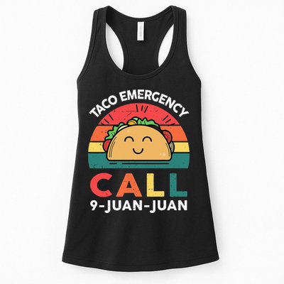 Funny Taco Emergency Call 9 Juan Juan Taco Tuesday Mexican Womens Tank Top