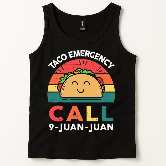 Funny Taco Emergency Call 9 Juan Juan Taco Tuesday Mexican Tank Top