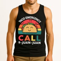Funny Taco Emergency Call 9 Juan Juan Taco Tuesday Mexican Tank Top