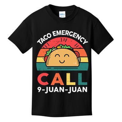 Funny Taco Emergency Call 9 Juan Juan Taco Tuesday Mexican Kids T-Shirt