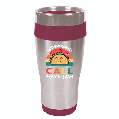 Funny Taco Emergency Call 9 Juan Juan Taco Tuesday Mexican 16oz Travel Tumbler