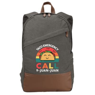 Funny Taco Emergency Call 9 Juan Juan Taco Tuesday Mexican Cotton Canvas Backpack