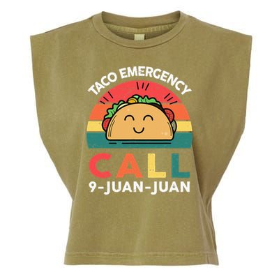 Funny Taco Emergency Call 9 Juan Juan Taco Tuesday Mexican Garment-Dyed Women's Muscle Tee