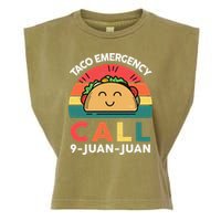 Funny Taco Emergency Call 9 Juan Juan Taco Tuesday Mexican Garment-Dyed Women's Muscle Tee