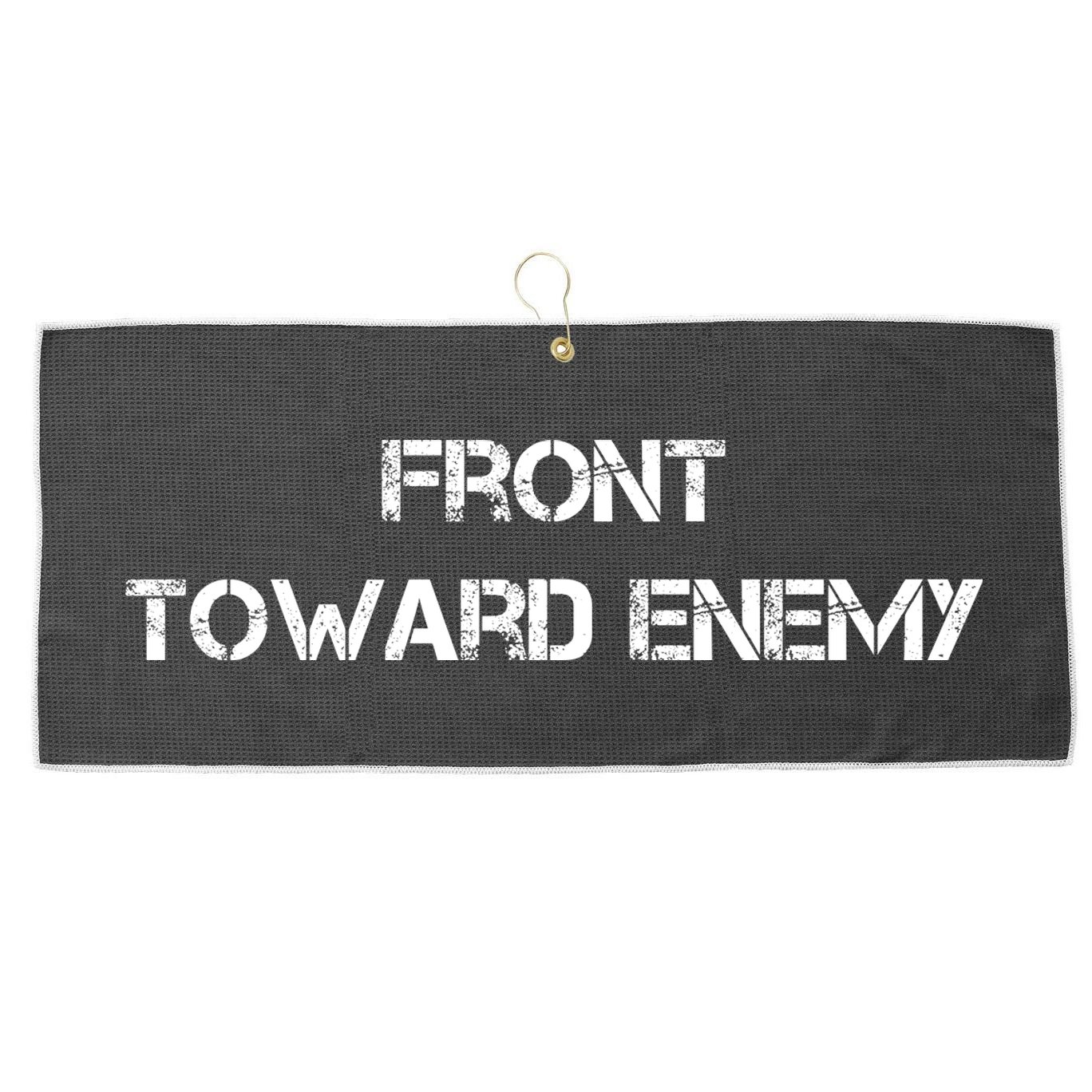 Front Toward Enemy Large Microfiber Waffle Golf Towel