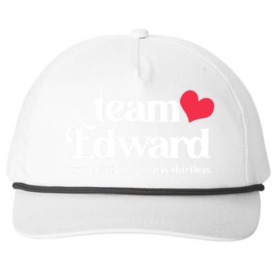 Funny Team Edward Except When Jacob Snapback Five-Panel Rope Hat