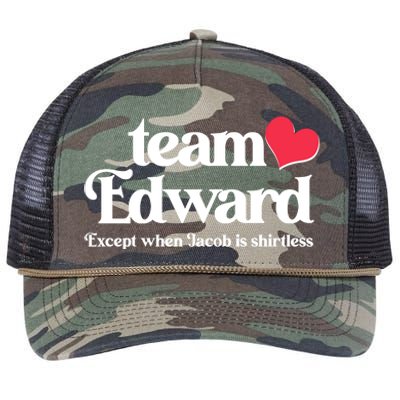 Funny Team Edward Except When Jacob Retro Rope Trucker Hat Cap