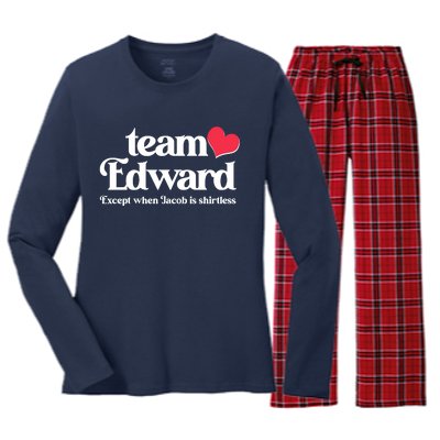 Funny Team Edward Except When Jacob Women's Long Sleeve Flannel Pajama Set 