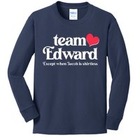 Funny Team Edward Except When Jacob Kids Long Sleeve Shirt