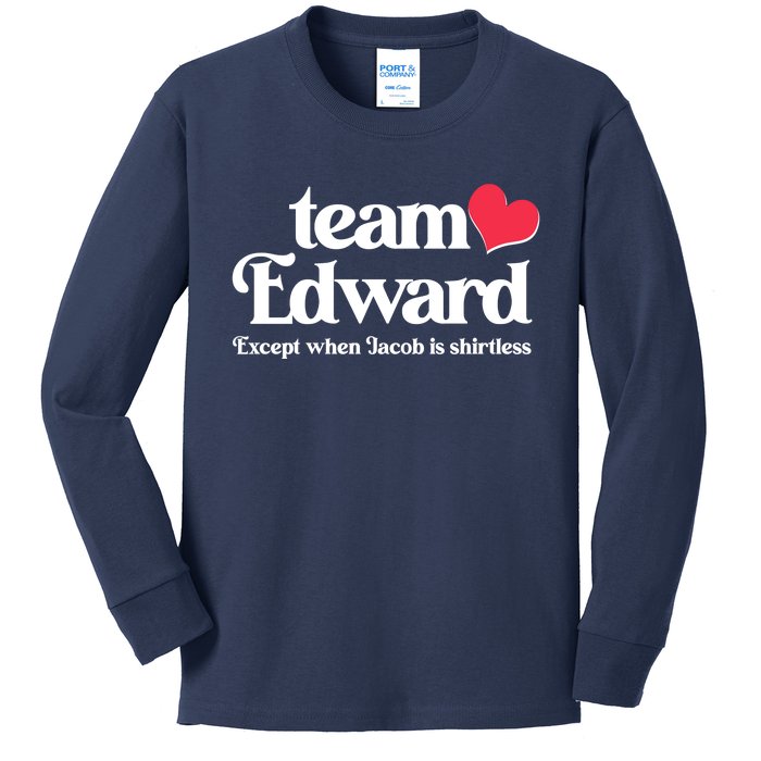 Funny Team Edward Except When Jacob Kids Long Sleeve Shirt