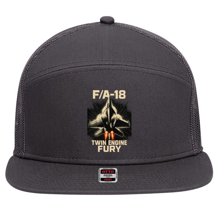 F/A-18 Twin Engine Fury 7 Panel Mesh Trucker Snapback Hat
