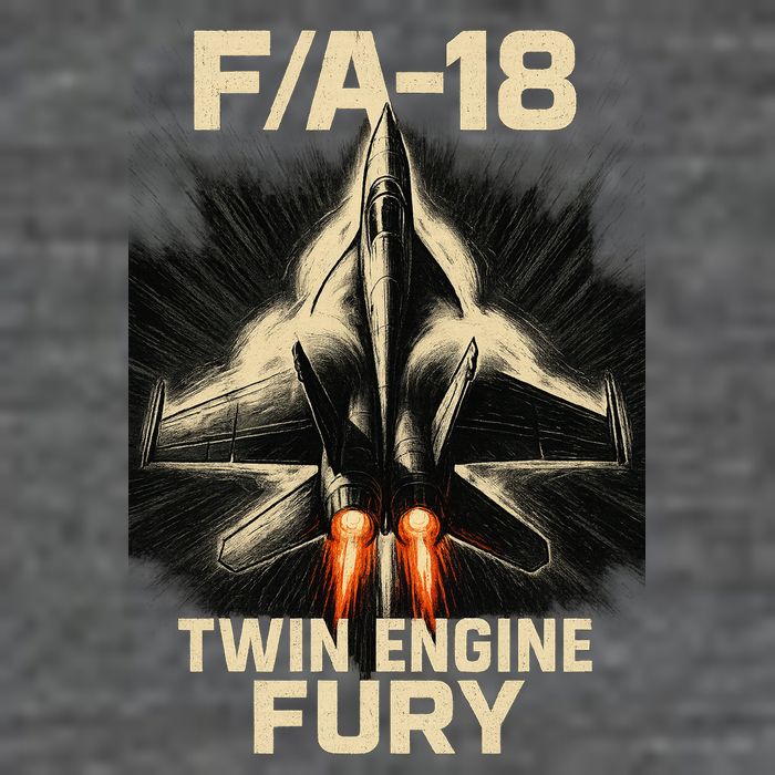 F/A-18 Twin Engine Fury 7 Panel Mesh Trucker Snapback Hat