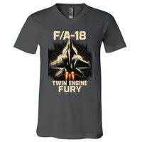 F/A-18 Twin Engine Fury V-Neck T-Shirt