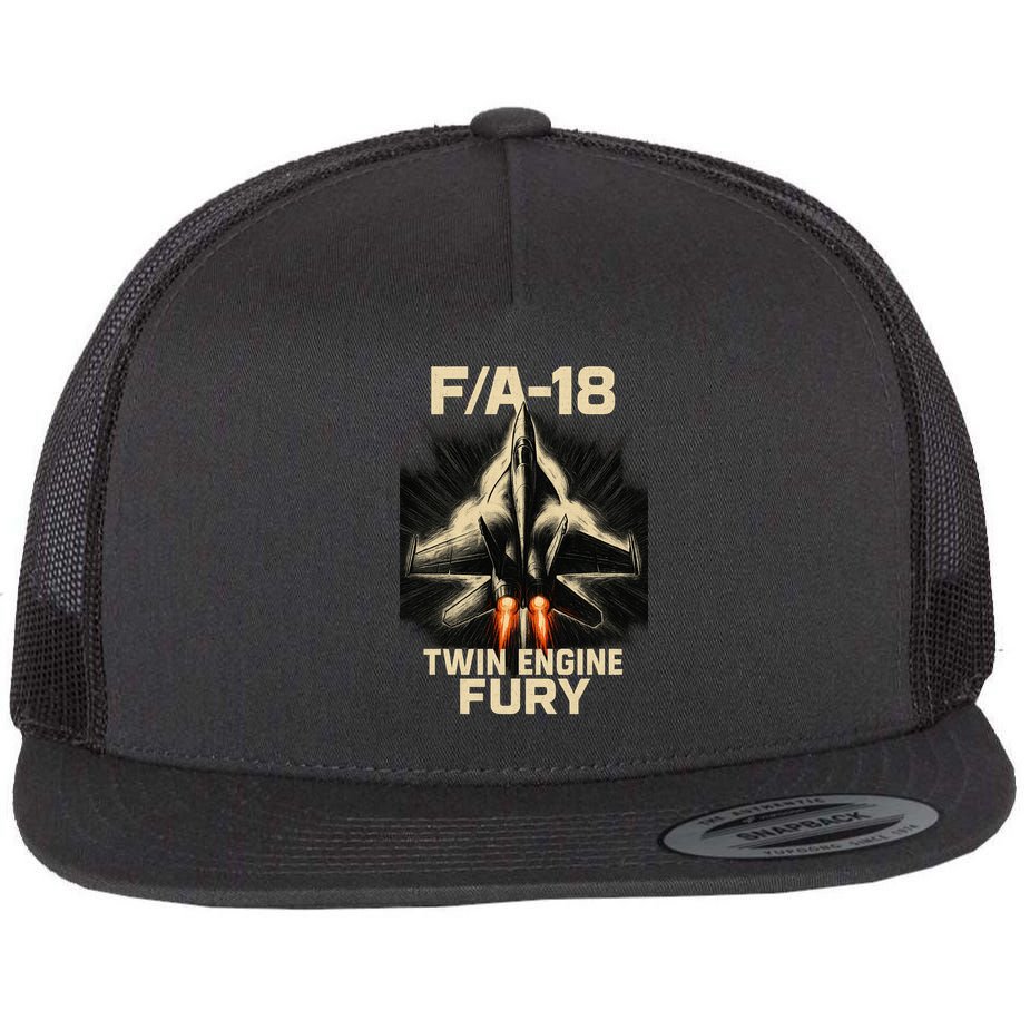 F/A-18 Twin Engine Fury Flat Bill Trucker Hat