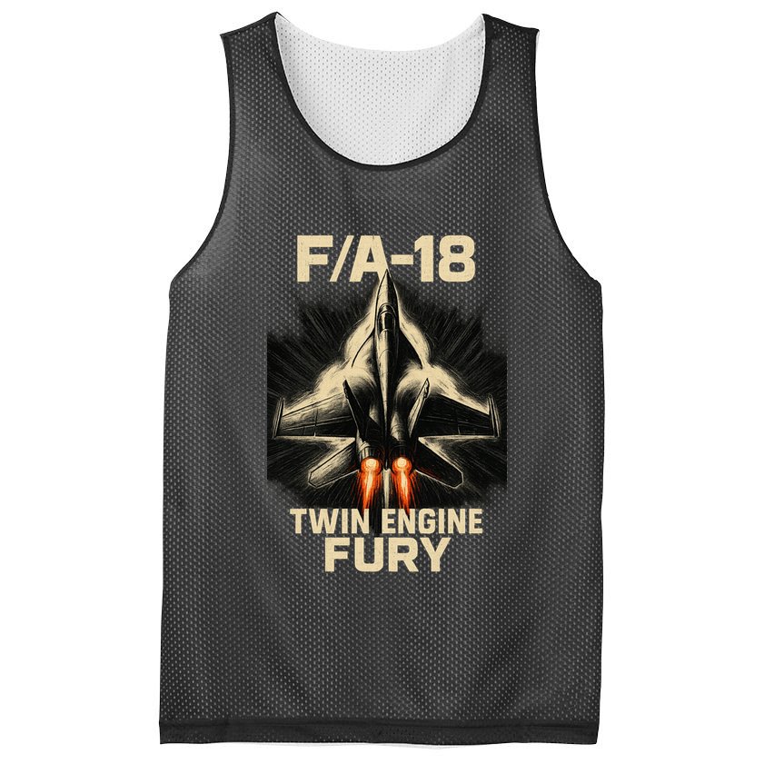 F/A-18 Twin Engine Fury Mesh Reversible Basketball Jersey Tank
