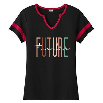 Future Teacher Educator Teacher in Progress Graduation Ladies Halftime Notch Neck Tee