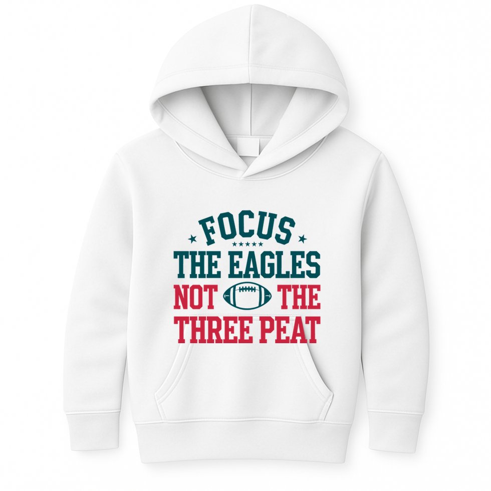 Focus The Eagle Not The Three Peat Football Team Lover Philadelphia Kids Hoodie