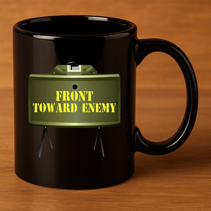 Front Toward Enemy Military Claymore Mine Front Toward Enemy 11oz C Handle Ceramic Mug