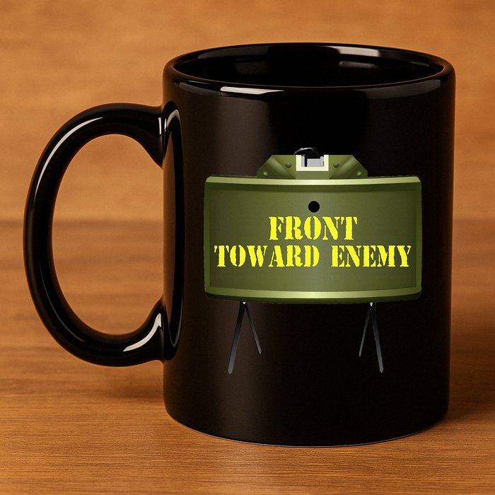 Front Toward Enemy Military Claymore Mine Front Toward Enemy 11oz C Handle Ceramic Mug