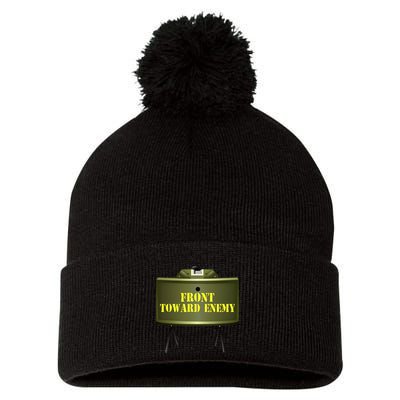 Front Toward Enemy Military Claymore Mine Front Toward Enemy Pom Pom 12in Knit Beanie