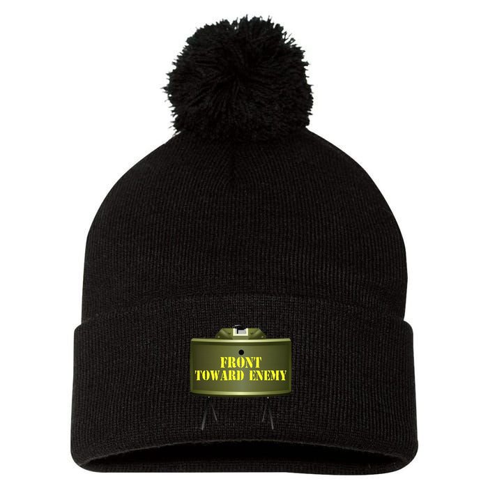 Front Toward Enemy Military Claymore Mine Front Toward Enemy Pom Pom 12in Knit Beanie