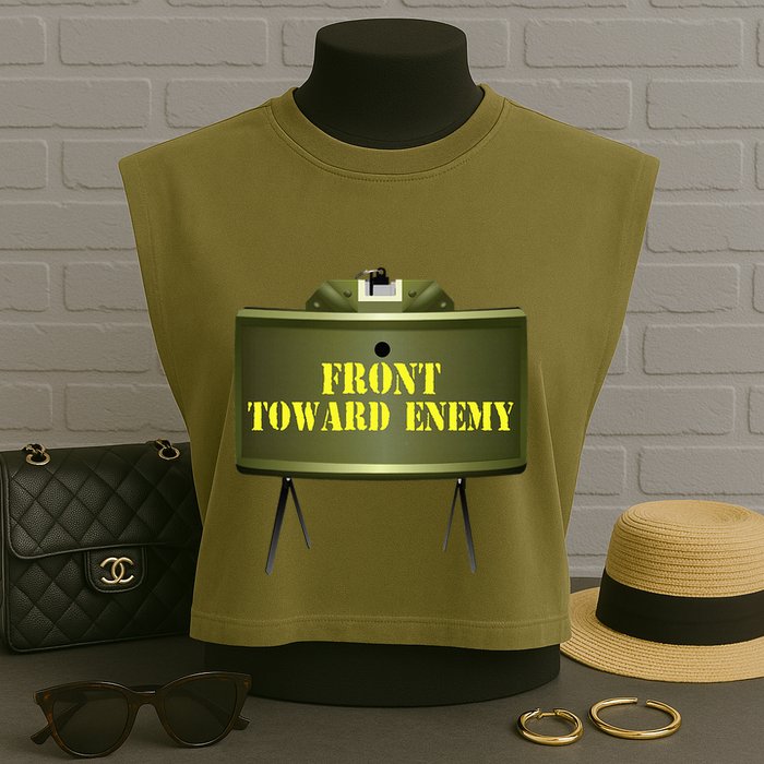 Front Toward Enemy Military Claymore Mine Front Toward Enemy Garment-Dyed Women's Muscle Tee