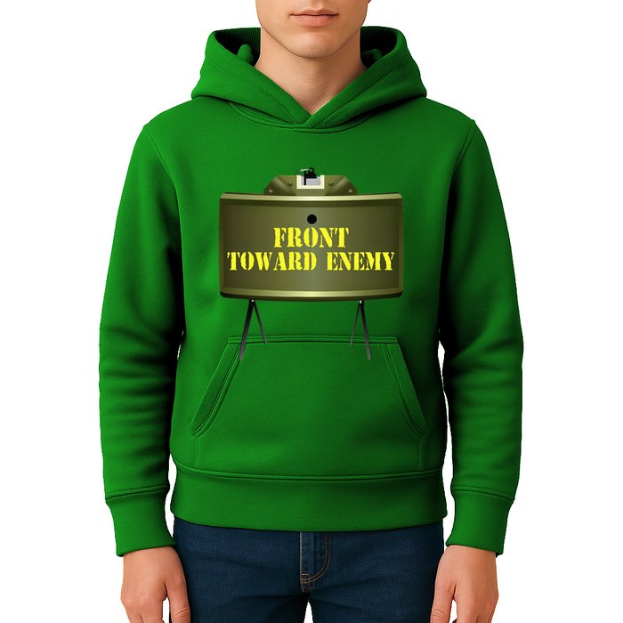 Front Toward Enemy Military Claymore Mine Front Toward Enemy Kids Hoodie
