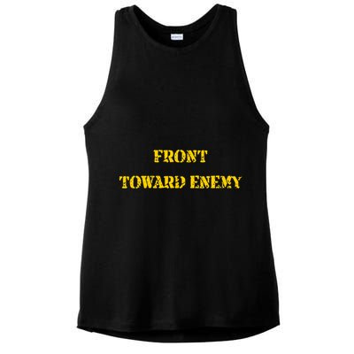 Front Toward Enemy Funny Military Claymore Mine Inspired Ladies PosiCharge Tri-Blend Wicking Tank