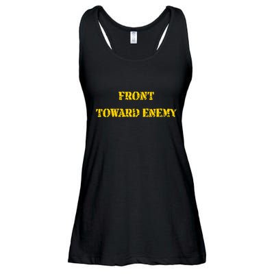Front Toward Enemy Funny Military Claymore Mine Inspired Ladies Essential Flowy Tank
