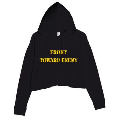 Front Toward Enemy Funny Military Claymore Mine Inspired Crop Fleece Hoodie