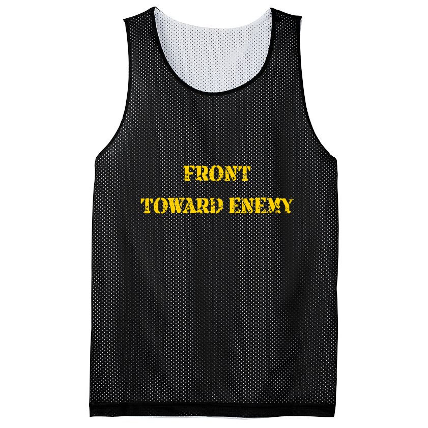 Front Toward Enemy Funny Military Claymore Mine Inspired Mesh Reversible Basketball Jersey Tank