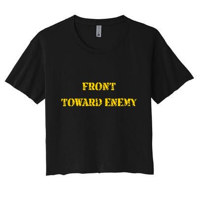 Front Toward Enemy Funny Military Claymore Mine Inspired Crop Top