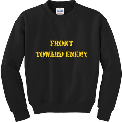 Front Toward Enemy Funny Military Claymore Mine Inspired Kids Sweatshirt