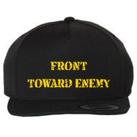 Front Toward Enemy Funny Military Claymore Mine Inspired Wool Snapback Cap