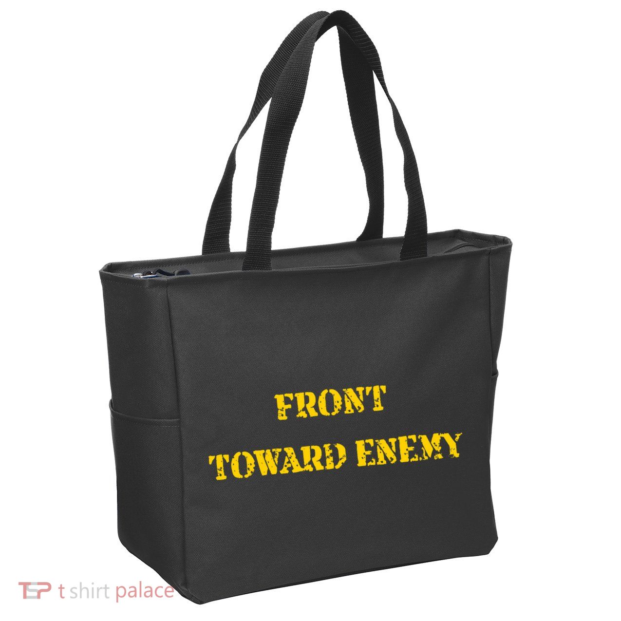 Front Toward Enemy Funny Military Claymore Mine Inspired Zip Tote Bag