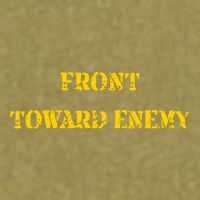 Front Toward Enemy Funny Military Claymore Mine Inspired Garment-Dyed Women's Muscle Tee