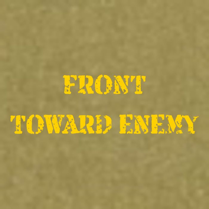 Front Toward Enemy Funny Military Claymore Mine Inspired Garment-Dyed Women's Muscle Tee