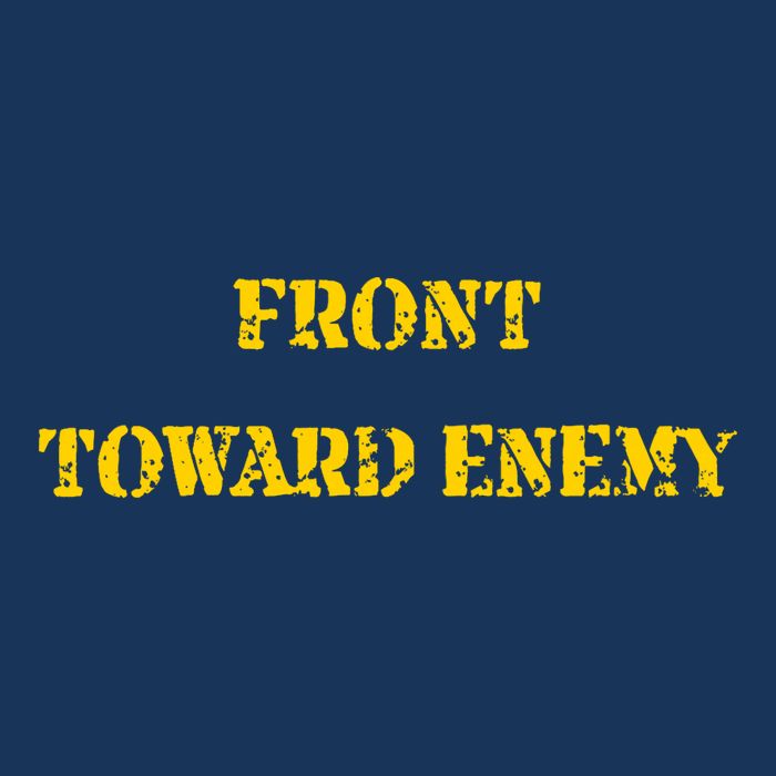 Front Toward Enemy Funny Military Claymore Mine Inspired Infant Baby Jersey Bodysuit