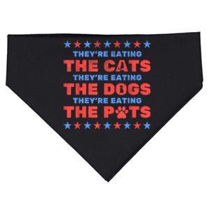 Funny Theyre Eating The Dogs And Cats Election 2024 Gift USA-Made Doggie Bandana