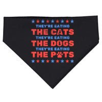 Funny Theyre Eating The Dogs And Cats Election 2024 Gift USA-Made Doggie Bandana