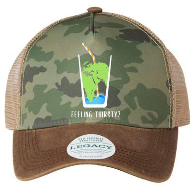 Feeling Thirsty Earth Runs Out Of Water Save Water Supply Gift Legacy Tie Dye Trucker Hat