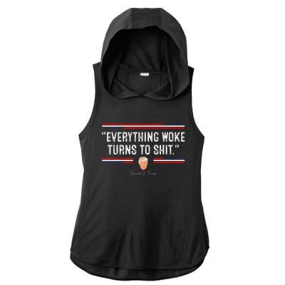 Funny Trump Everything Woke Turns To Shit Political Ladies PosiCharge Tri-Blend Wicking Draft Hoodie Tank