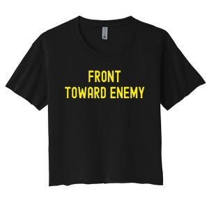 Front Towards Enemy Funny Military Usa Women's Crop Top Tee