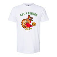 Funny Turkey Eat A Burger Thanksgiving Softstyle CVC T-Shirt