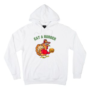 Funny Turkey Eat A Burger Thanksgiving Hoodie