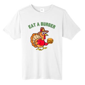 Funny Turkey Eat A Burger Thanksgiving Tall Fusion ChromaSoft Performance T-Shirt