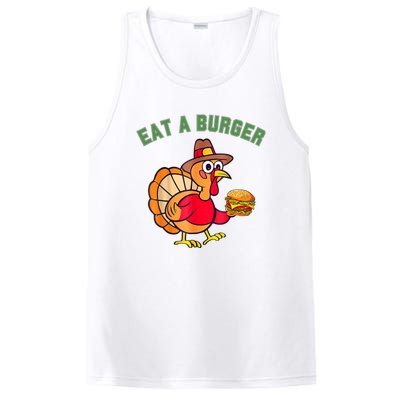 Funny Turkey Eat A Burger Thanksgiving PosiCharge Competitor Tank