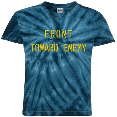 Front Toward Enemy Military Quote Vintage Kids Tie-Dye T-Shirt